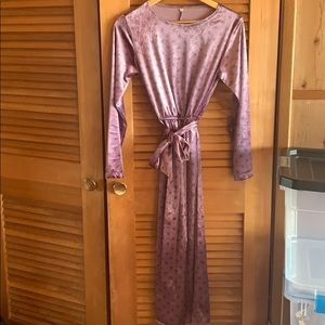 Chicwish Lavender Polka Dot Midi Dress